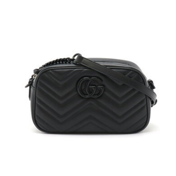Gucci GG Marmont Shoulder Bag Pochette Chain Crossbody Black - Picture 1 of 9